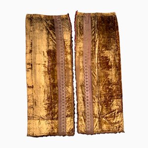 Silk Velvet Curtains, 1890s, Set of 2