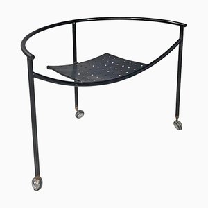 Modern French Black Metal Armchair Dr Sonderbar attributed to Philippe Starck for XO, 1980s