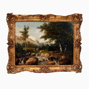 Victorian Artist, Lake District Woodland Stream, 1880, Oil Painting, Framed