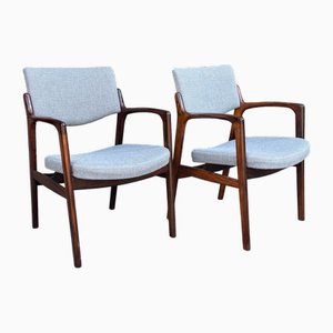 Butacas danesas Mid-Century de palisandro de Niels Haugaard & Bondo Gravesen, años 60