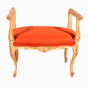 Small Polychrome Wooden Benchn 19th Century