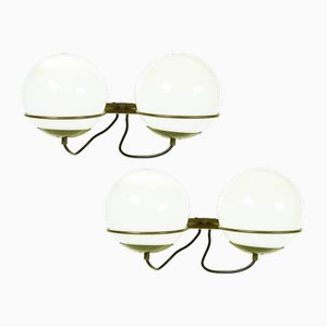 Applique B519 in vetro e ottone di Candle, Italia, anni '60, set di 2