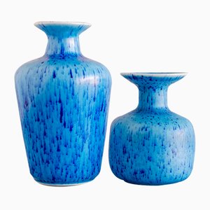 Mid-Century Scandinavian Modern Ceramic Vases Granola by Gunnar Nylund for Rörstrand, Sweden, 1960s, Set of 2