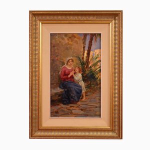 G. Grassis, Figurative Scene, 20th Century, Oil Painting, Framed