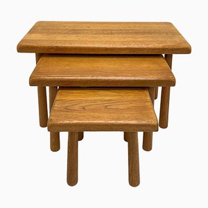 Nesting Tables in the style of Pierre Chapo, Netherlands, 1970s, Set of 3