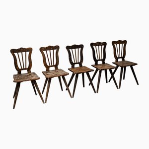 French Farmhouse Chairs, 1830s, Set of 5