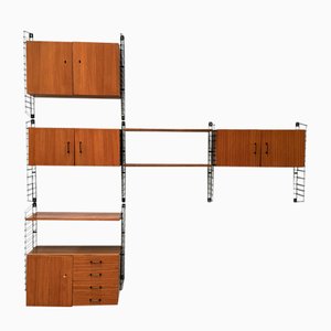 Sistema de pared modular vintage de teca de Tomado para Musterring, años 60