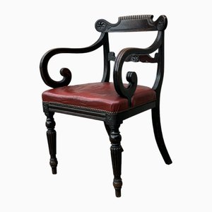 Georgian Mahogany & Leather Desk Armchair, 1810