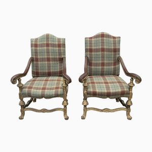 Set of Large 19th Century French Giltwood Throne Armchairs, 1880