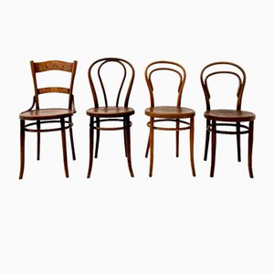 Chaises en Bois Courbé avec Motif de Jacob & Josef Kohn, Set de 4