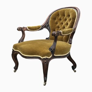 19th Century Victorian Period Carved Mahogany Armchair, 1860