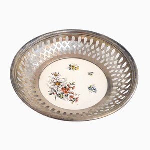 Late 19th Century Earthenware & Metal Bread Basket by Max Dannhorn, 1890s