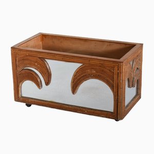 Mirror and Bamboo Planter from Vivai Del Sud, 1970