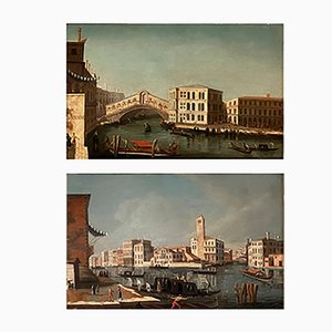 Francesco Tironi, Vedute di Venezia, XVIII secolo, Olio su tela, set di 2