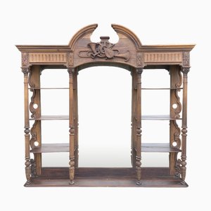 Bar Étagère francés del siglo XIX con respaldo de nogal, 1880