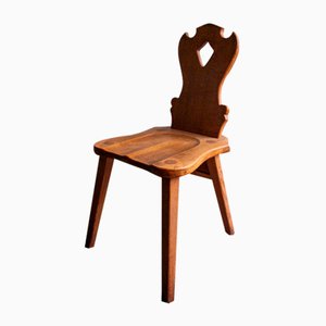 Brutalist Oak Wooden Chairs, Set of 2