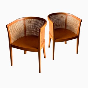 Mid-Century Sessel aus Rohr und Holz