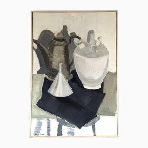 Krüge & Trichter, 1950er, Öl auf Leinwand