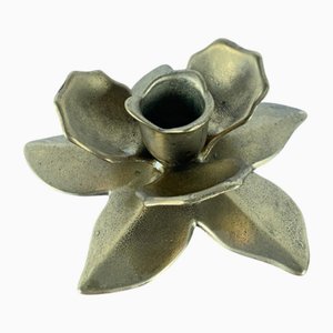 Blumen Kerzenhalter aus Messing, 1970
