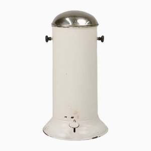 Pattumiera industriale in metallo bianco sporco, Belgio, anni '50