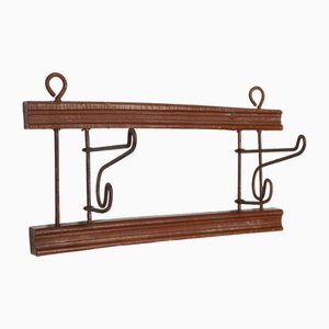 French Art Deco Folding Wall Coat Rack, 1930s