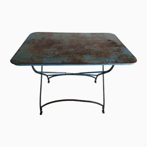 Mesa de jardín plegable azul, década de 1890
