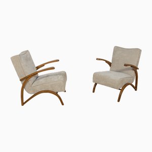 Poltrone modello 410 di Jindřich Halabala per Up Závody, Ex Cecoslovacchia, anni '60, set di 2