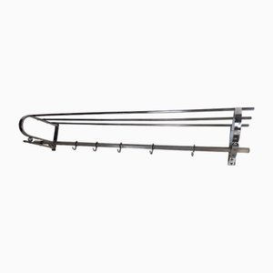 Art Deco Chrome Wall Coat Rack, 1930s