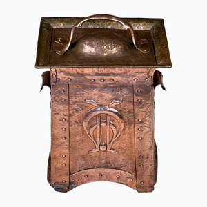 Boîte à Bûches Arts & Crafts en Cuivre de William Soutter & Sons, 1890s