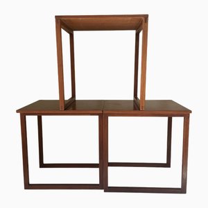 Tavoli Encastrables in teak di Kai Kristiansen, set di 3