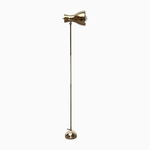 Mid-Century Swiss Brass Minimalist Floor Lamp by Dieter Schulz for Wohnbedarf Ag, 1950s