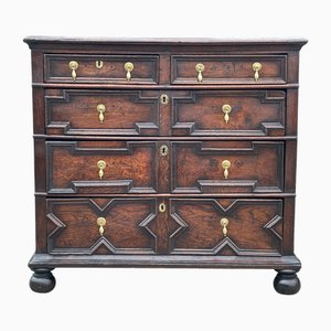 17th Century Charles II Oak Geometric Chest of Drawers, 1680