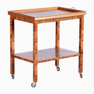 Carrito Art Déco de nogal, años 30