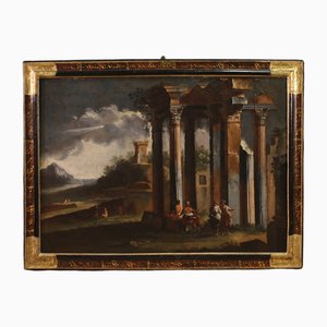 Venetian School Artist, Architectural Capriccio, 1750, Oil on Canvas