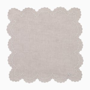 Bilbao Eco Dark Embroidered Linen Placemat by Los Encajeros