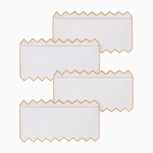 Gajos Yellow Linen Cocktail Napkins by Los Encajeros, Set of 4