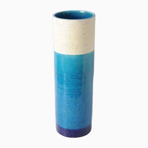 Large Blue and White Vase by Aldo Londi for Bitossi, 1970s