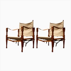 Mid-Century Safari Chairs by Gerd Lange for Bofinger, 1960s, Set of 2