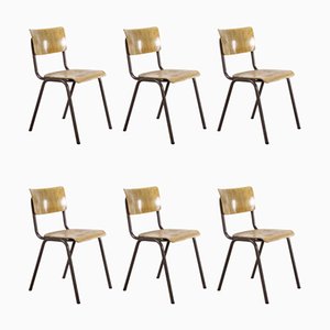 Metal Frame Elbe Stacking Dining Chairs, 1950s, Set of 6