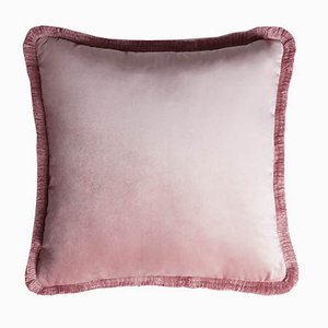 Cuscino Major Collection in velluto rosa con frange di Lo Decor