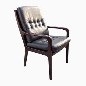 Leather Conference Armchair with High Backrest by Eugen Schmidt, 1960s