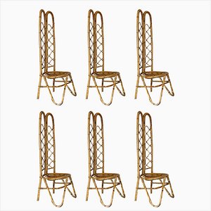 Bamboo Chairs, 1970s, Set of 6