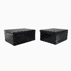 Bohemian Hyalite Box from Jablonecké Sklárny, 1960s, Set of 2