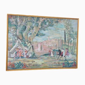 PA Ekman, Grande Composition, 1950s, Grande Huile sur Toile
