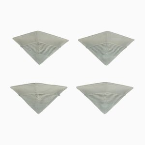 Große postmoderne Wandleuchten aus dickem Muranoglas von Mazzega, Italien, 1980er, 4er Set
