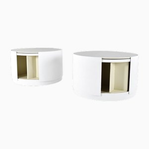 Tables Pivotantes de Rangement T128 Revolver attribuées à Eugenio Gerli pour Tecno, Italie, 1969, Set de 2