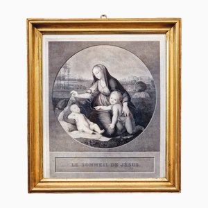 Raffaello Sanzio, Madonna mit Kind, 1800er, Gravur, Gerahmt
