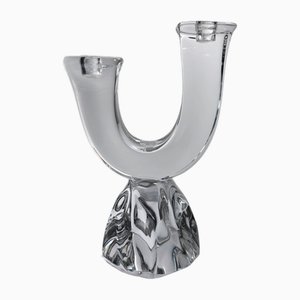 Vintage Crystal Glass Candleholder by Jean Daum for Daum, France, 1960s