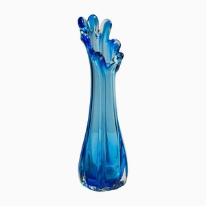 Vintage Glass Flower Vase, Italy, 1970s