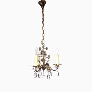 Lustre Ernst Palm en Laiton et Cristal au Plomb